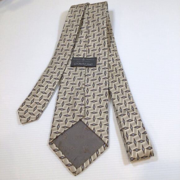 Robert Talbott Best of Class E.B. Harb & Son Brown Blue Cream Silk Tie - Picture 4 of 4